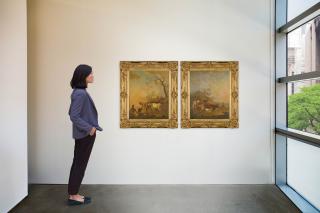 Jean Baptiste De Roy - A Pair Of Pastoral Landscapes With Shepherds And Cattle Watering