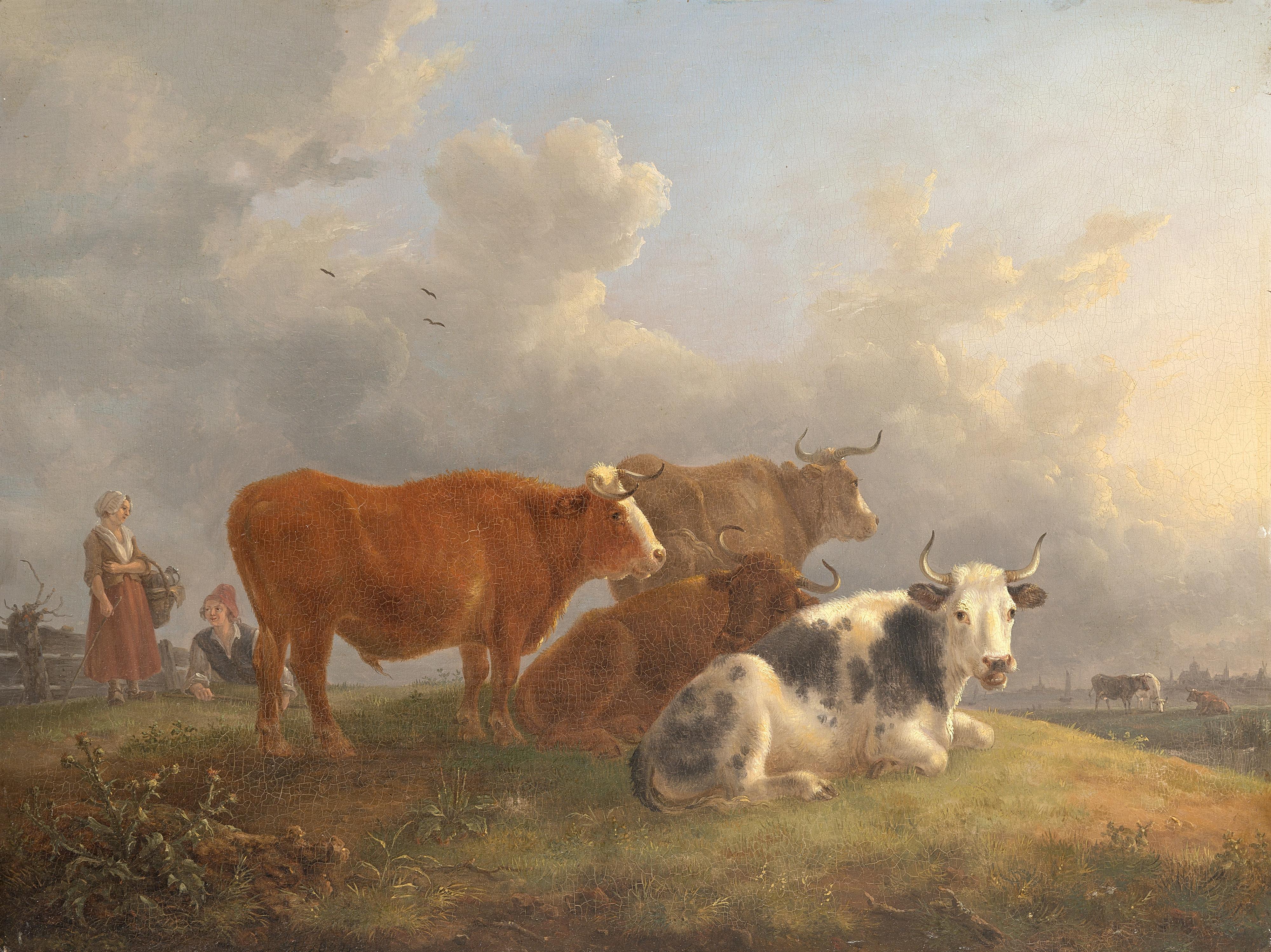 Jean Baptiste De Roy - Paesaggio con mucche