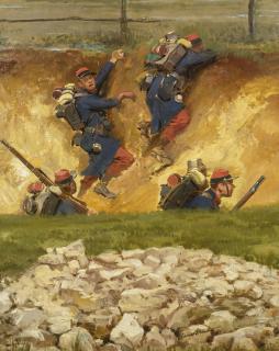 Jean-Baptiste-Édouard Detaille - Dans Un Ravin. Lignards 3: A Fragment From The Panorama Of The Battle Of Champigny