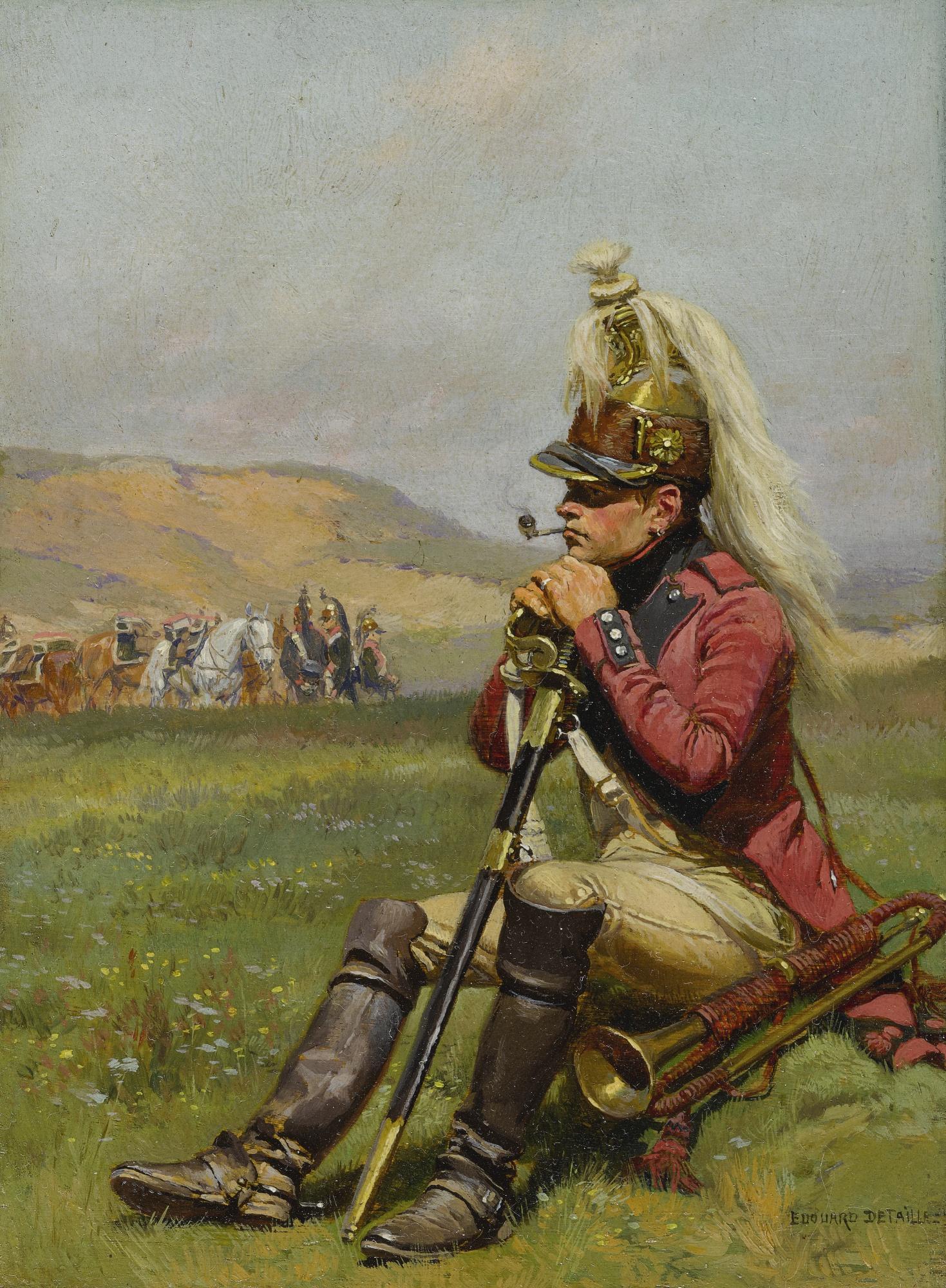 Jean-Baptiste-Édouard Detaille - French Trumpeter Resting