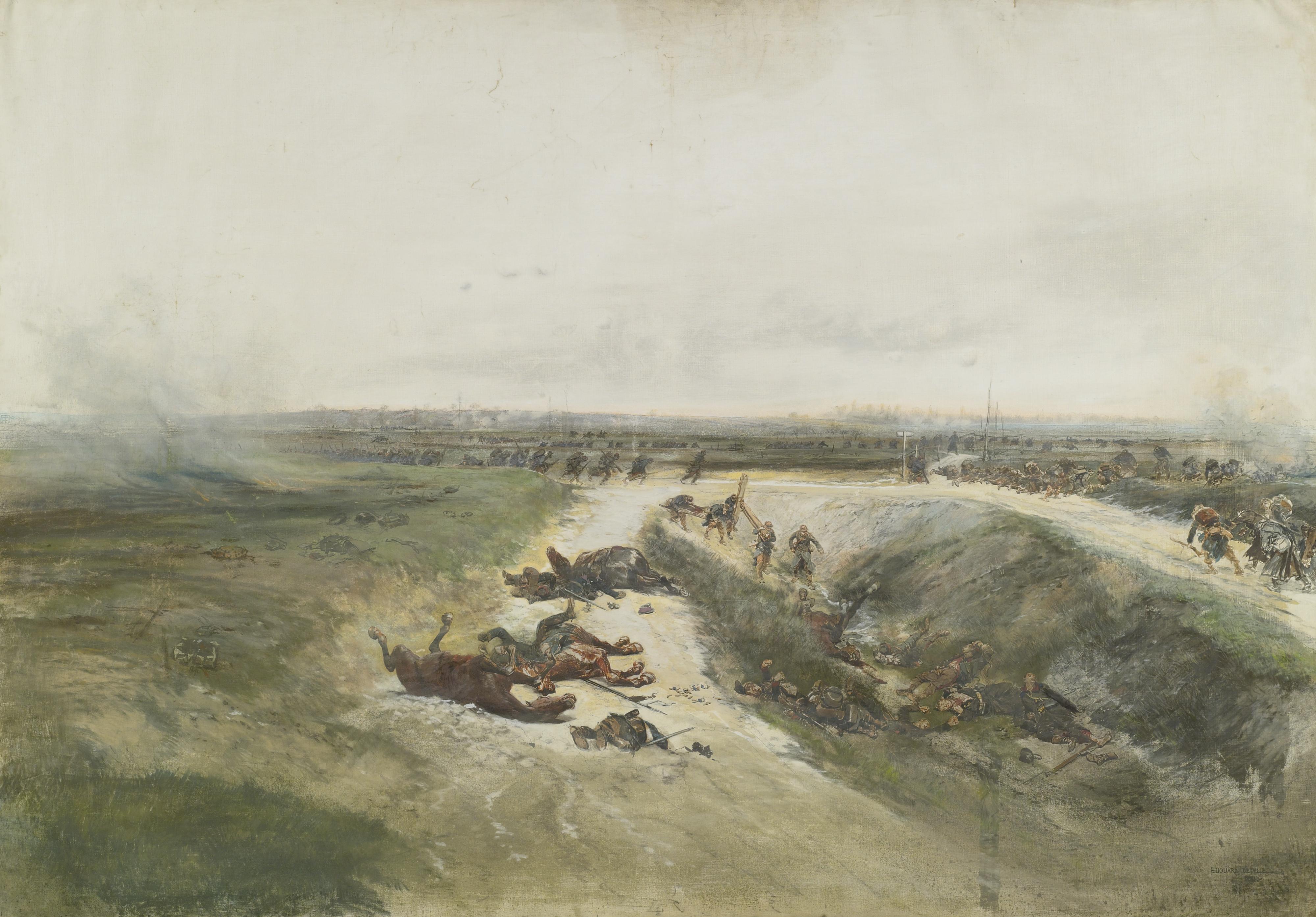 Jean-Baptiste-Édouard Detaille - Une L\'Offensive Militaire: A Study For The Panorama Of The Battle Of Champigny