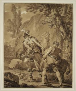 Jean-Baptiste-François Le Barbier - A gentleman pulling a donkey