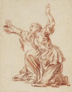 Jean-Baptiste Greuze - A kneeling woman, her arms raised