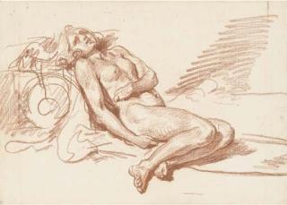 Jean-Baptiste Greuze - A reclining female nude