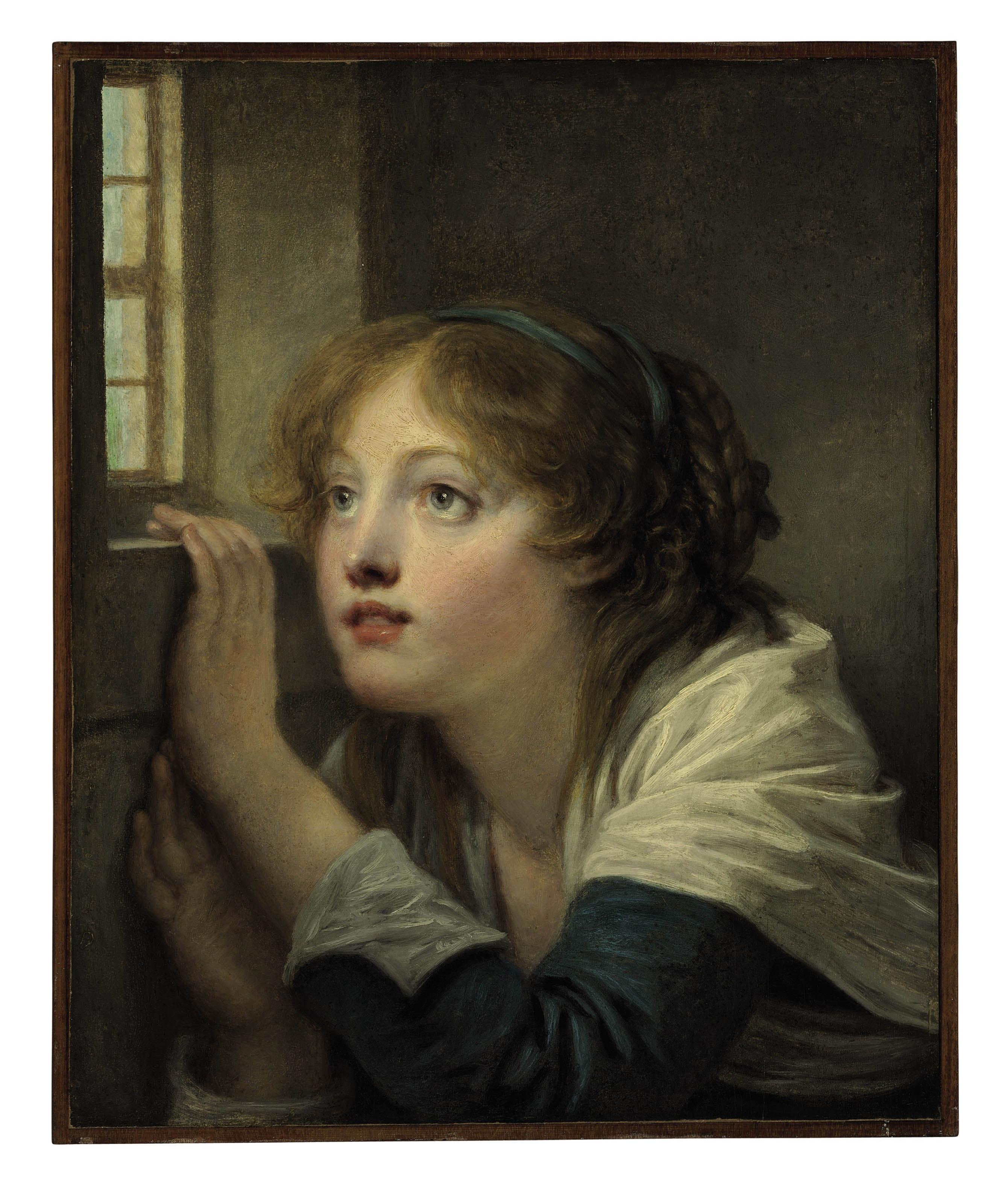Jean-Baptiste Greuze - A young girl at a window