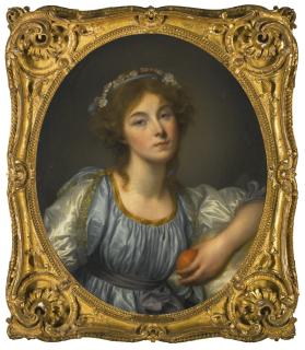 Jean-Baptiste Greuze - A Young Girl Holding An Orange
