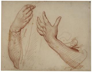 Jean-Baptiste Greuze - Étude De Deux Bras Et Mains