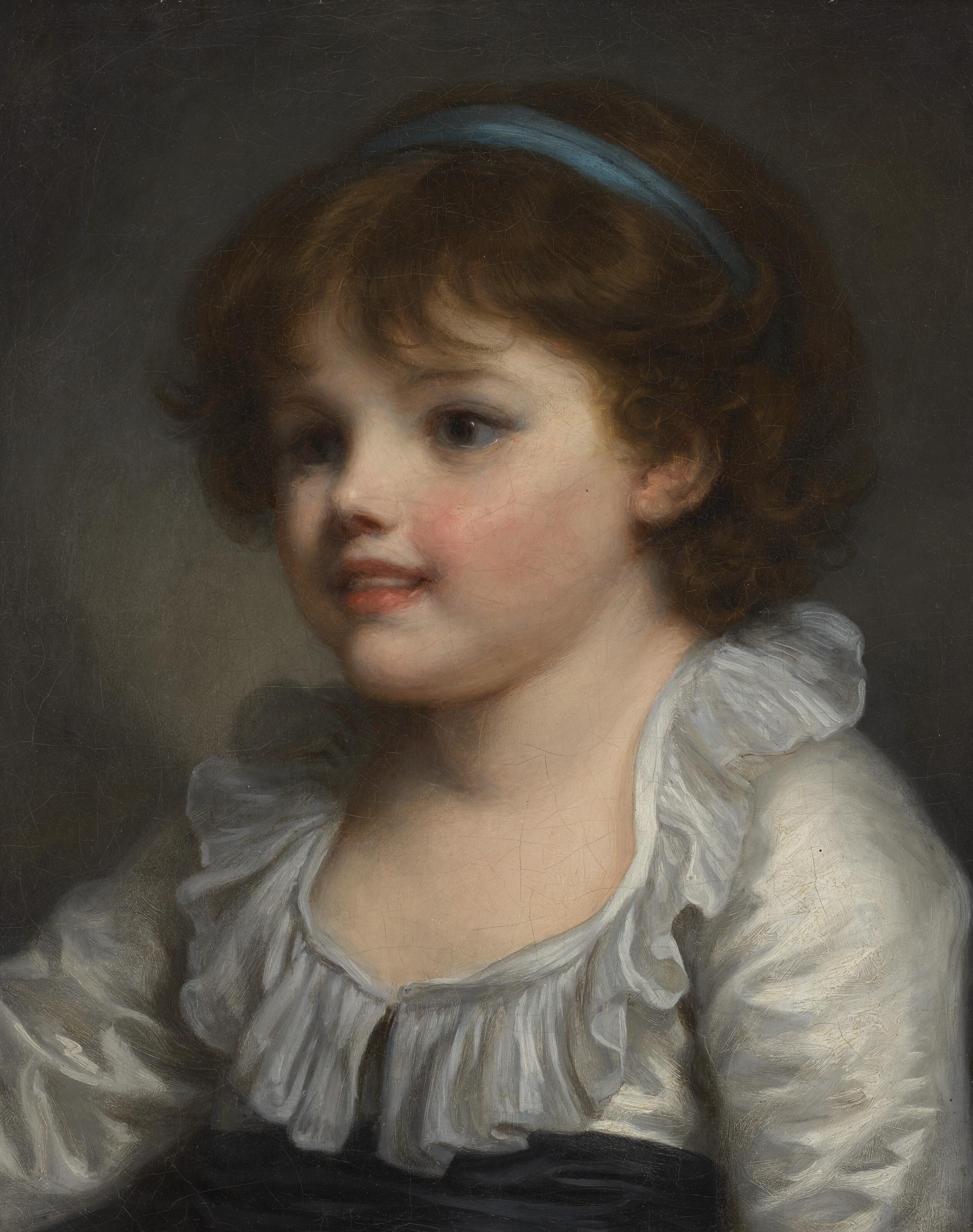 Jean-Baptiste Greuze - Portrait of a girl, bust-length