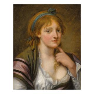 Jean-Baptiste Greuze - Portrait Of A Young Woman, Bust Length