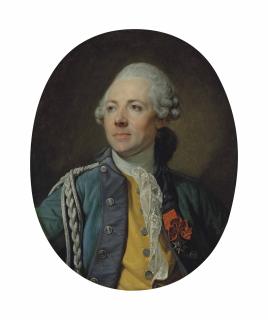 Jean-Baptiste Greuze - Portrait Of An Officer Of Dragoon Regiment No. 12 Of The French Army, Half-Length, In Uniform, Wearing The Order Of Saint Louis