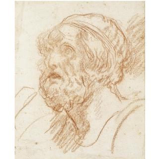 Jean-Baptiste Greuze - Study Of The Head Of An Old Man