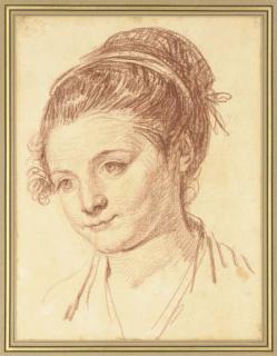 Jean-Baptiste Greuze - Tête D\'Une Femme Tournée À Gauche