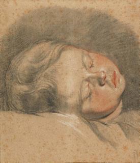 Jean-Baptiste Greuze - The head of a sleeping child