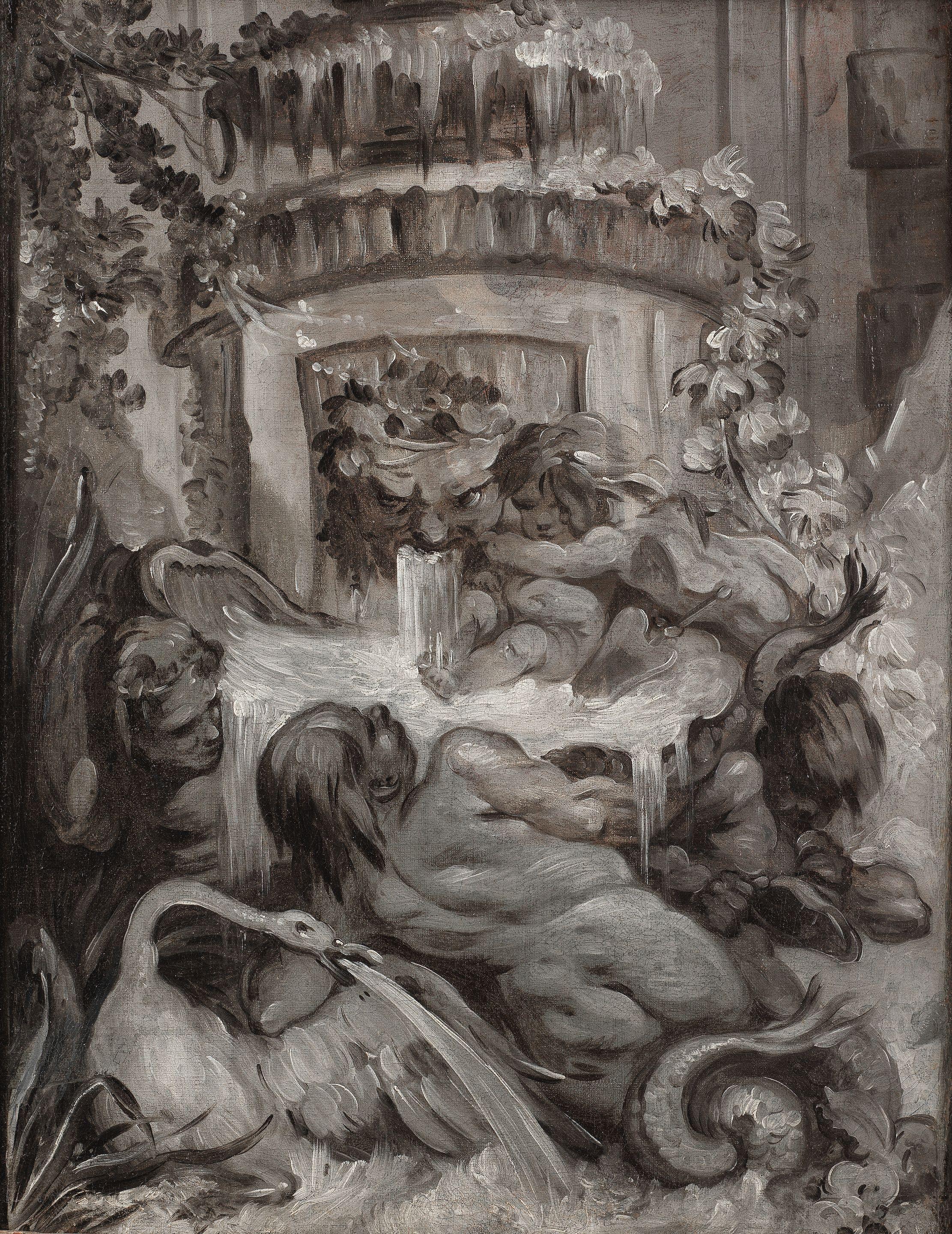 Jean Baptiste Henri Deshays - Study of a fountain