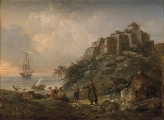 Jean-Baptiste Hilaire - A capriccio of the monastery of Agios Ioannis Theologos, on the island of Patmos