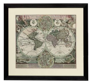 Jean-Baptiste Homann - Planiglobii Terrestris cum utroq Hemisphaerio Caelesti