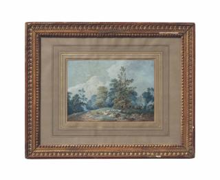 Jean-Baptiste Huet - A shepherd and his flock resting in a field, a cottage beyond