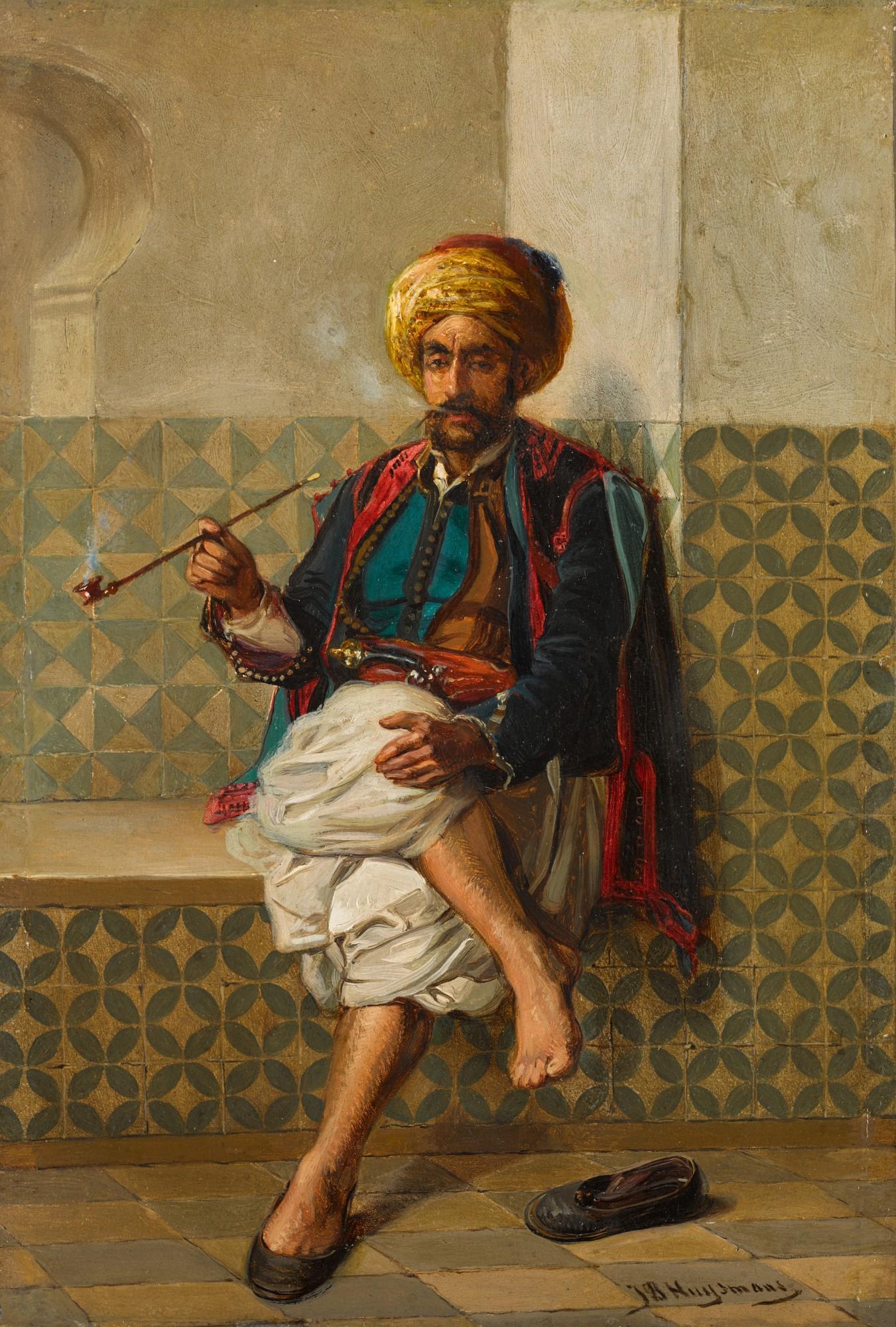Jean-Baptiste Huysmans - Smoking a Pipe