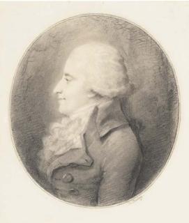 Jean-Baptiste Isabey - Portrait of a man in profile to the left, said to be Louis-Antoine de Saint-Just