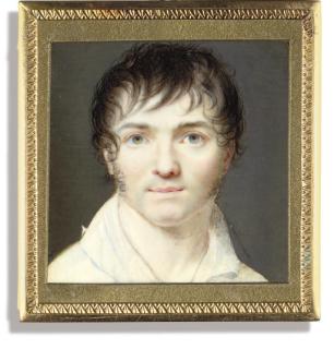 Jean-Baptiste Jacques Augustin - A self-portrait of the artist, in open white shirt