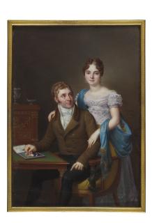 Jean Baptiste Jacques Augustin - Portrait Of Thomas Weld, Later Cardinal Weld (1773-1837) And His Daughter Mary Lucy, Later Lady Clifford Of Chudleigh (1799-1831)