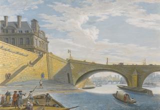 Jean-Baptiste Lallemand - A Ferry On The Seine Below The Pont Royal, Paris