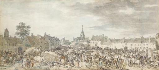 Jean-Baptiste Le Paon - La place du marché d\'une ville du nord