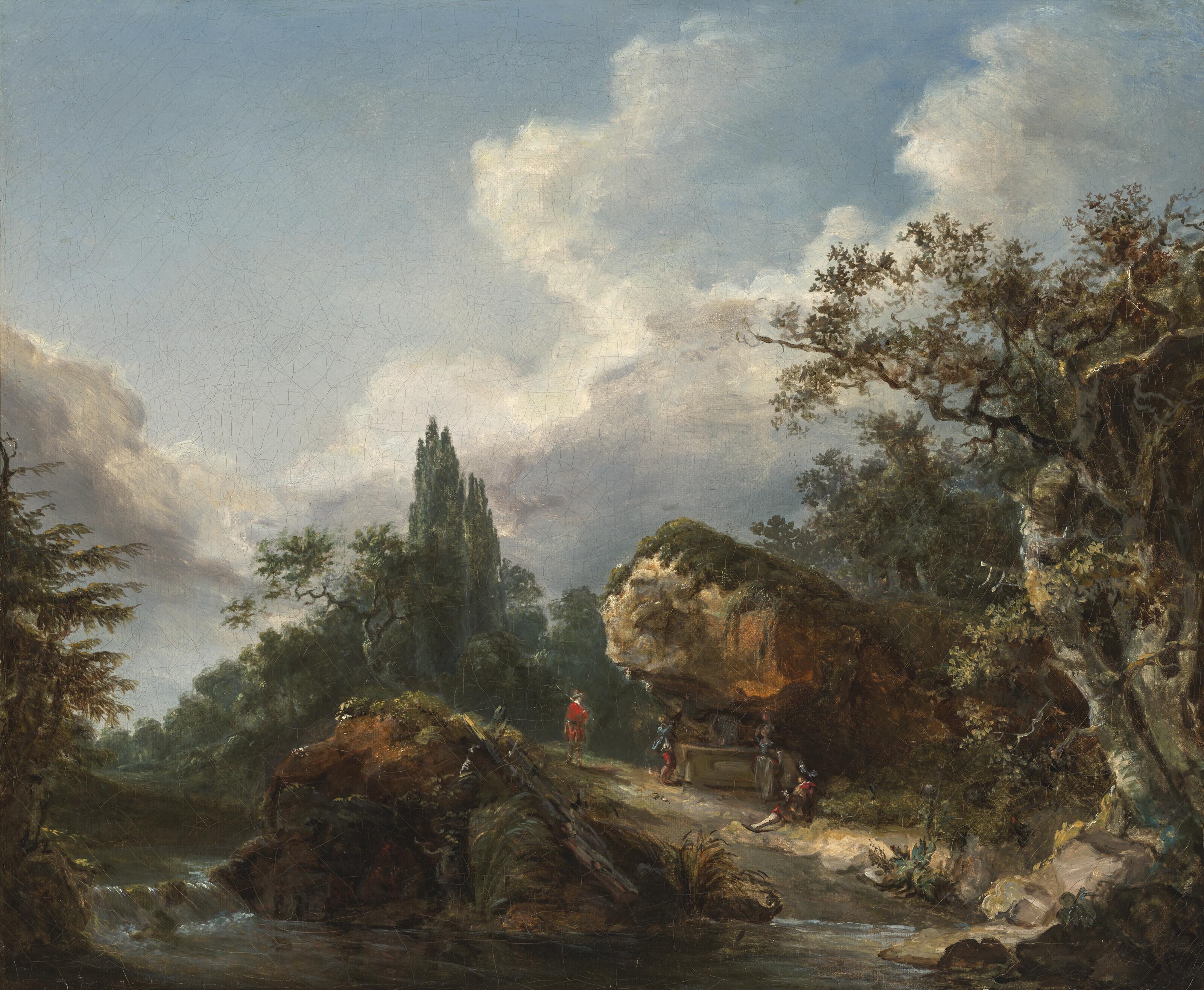 Jean-Baptiste Le Prince - Divers personnages au bord d\'une rivière