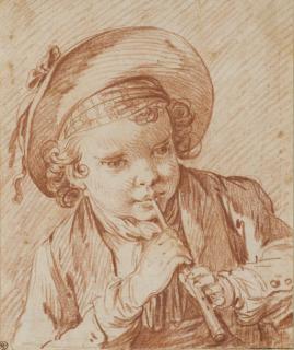 Jean-Baptiste Le Prince - Jeune garçon portant un chapeau et jouant de la flûte