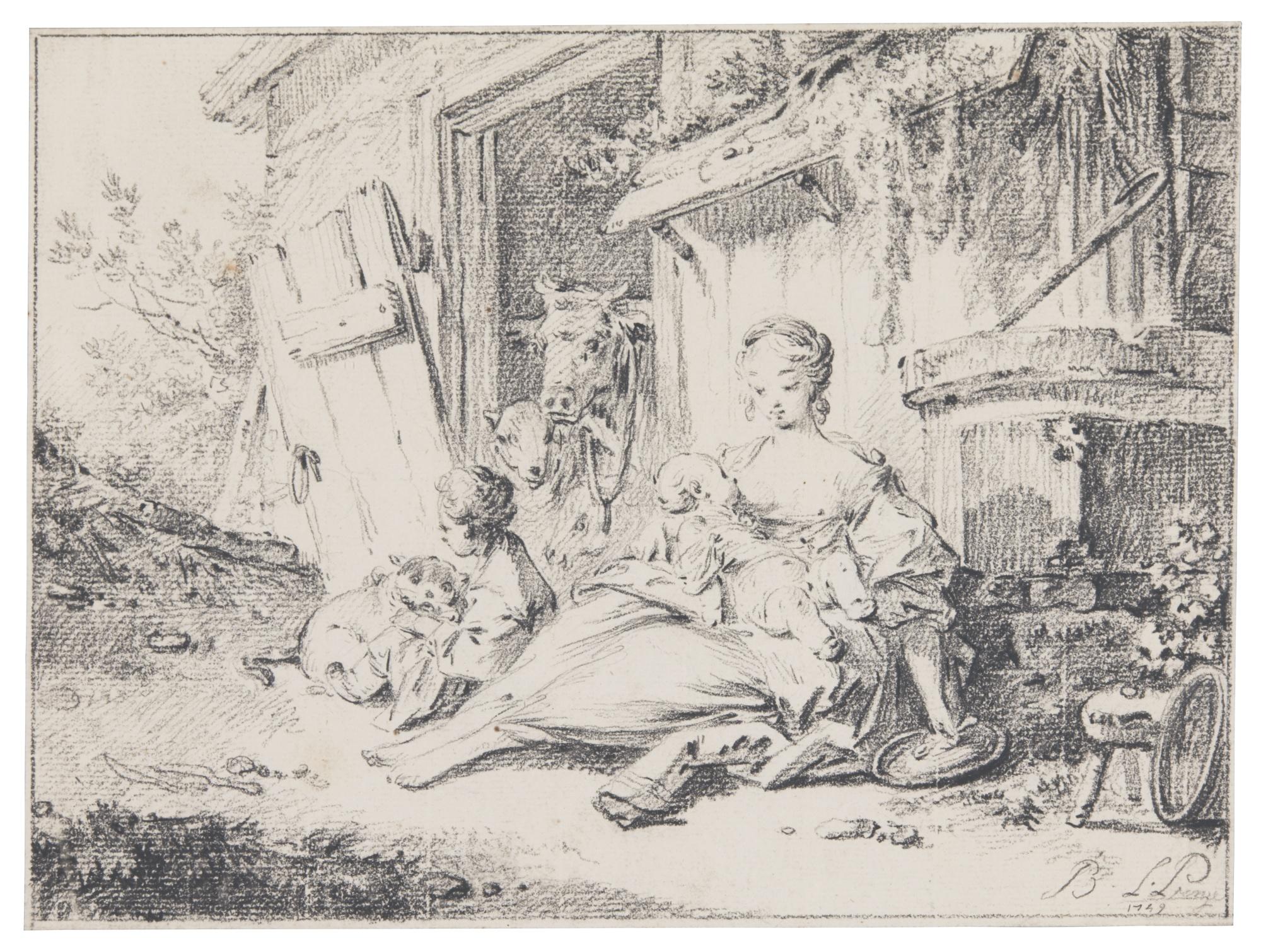 Jean-Baptiste Le Prince - Mère Et Enfants À La Ferme