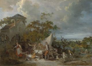 Jean-Baptiste Le Prince - Scène De Banquet En Extérieur