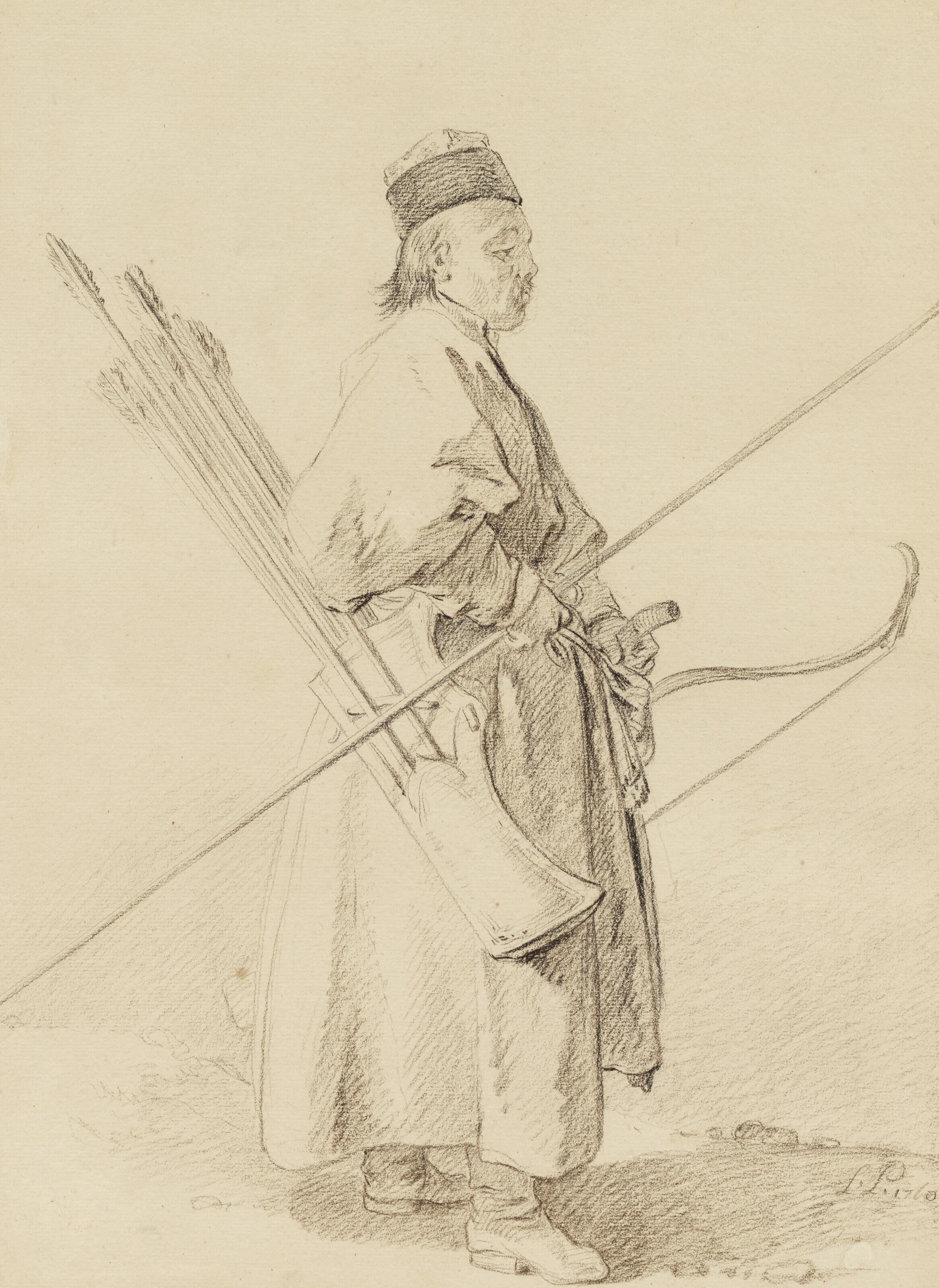 Jean-Baptiste Le Prince - Study of a Calmouk archer