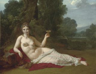 Jean Baptiste Mallet - A Reclining Nude In A Wooded Landscape