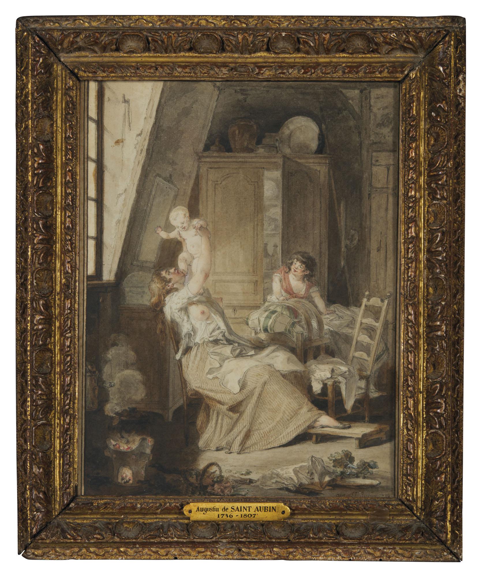 Jean-Baptiste Mallet - Le baiser du bambin\'