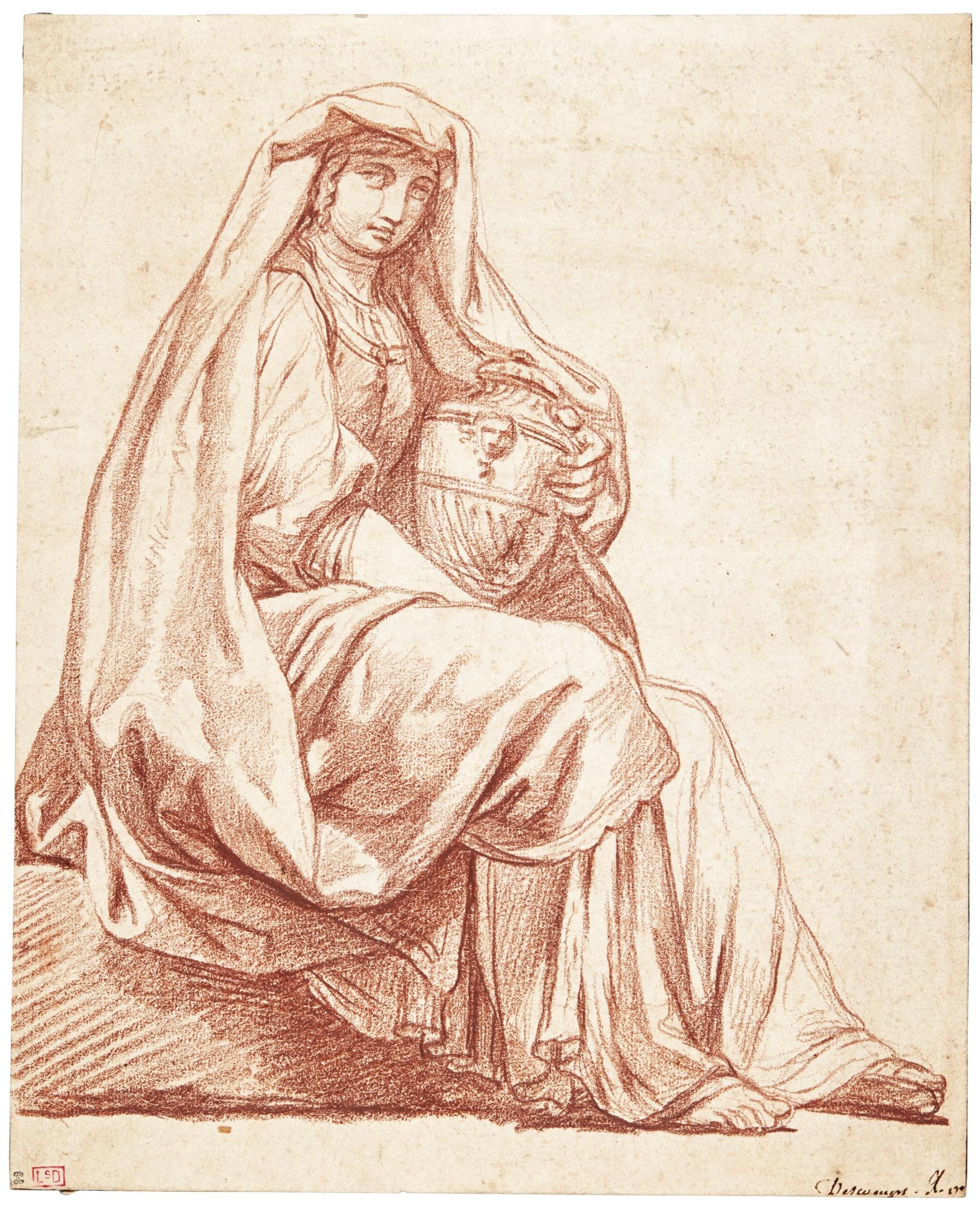 Jean Baptiste Marc Antoine Descamps - Allegorical Female Figure Holding A Vasesee Note To Previous Lot.