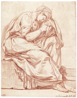Jean Baptiste Marc Antoine Descamps - An Allegorical Female Figure Asleep