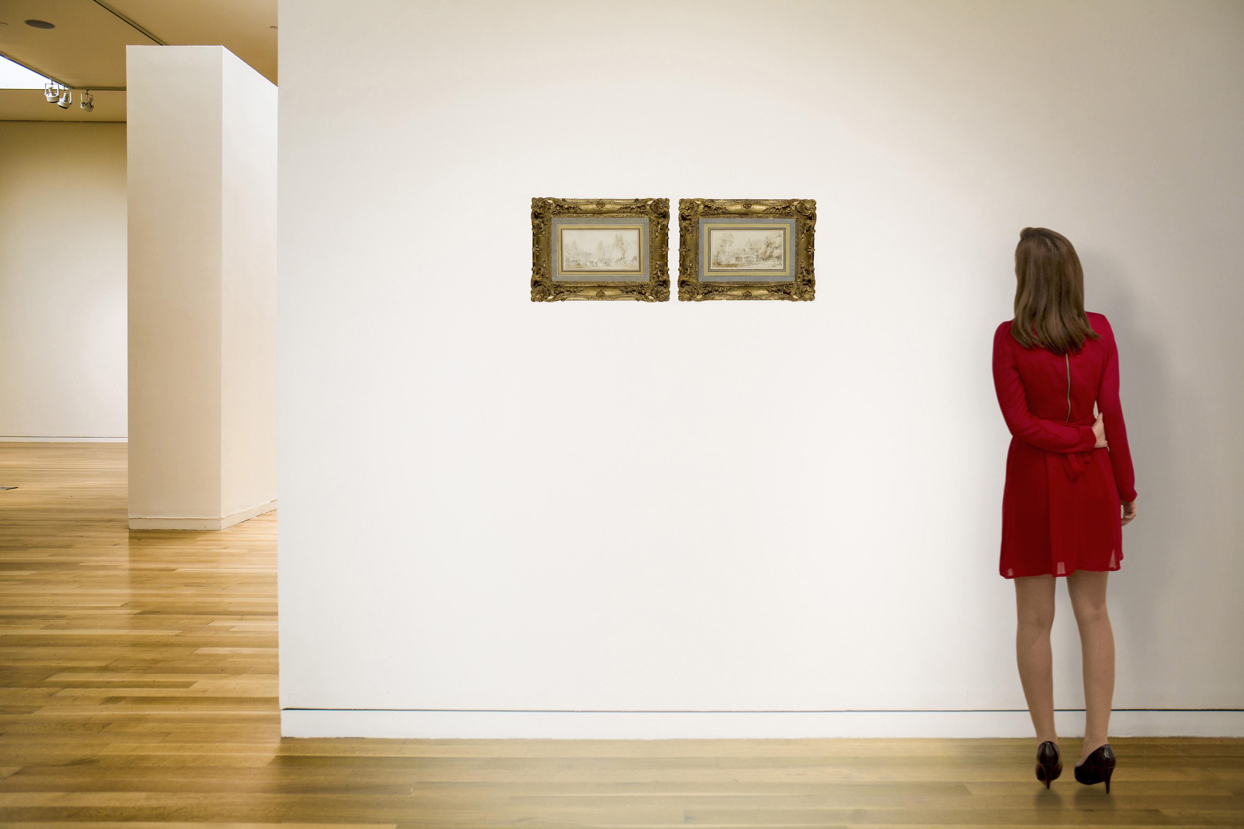 Jean Baptiste Maréchal - A) Elegant Company Near A Rotunda, In The Parc Saint-James, Neuilly  B) Elegant Company On A Bridge, In The Parc Saint-James, Neuilly