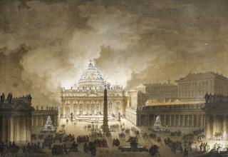 Jean-Baptiste Maréchal - Vue De Saint Pierre De Rome Illuminé