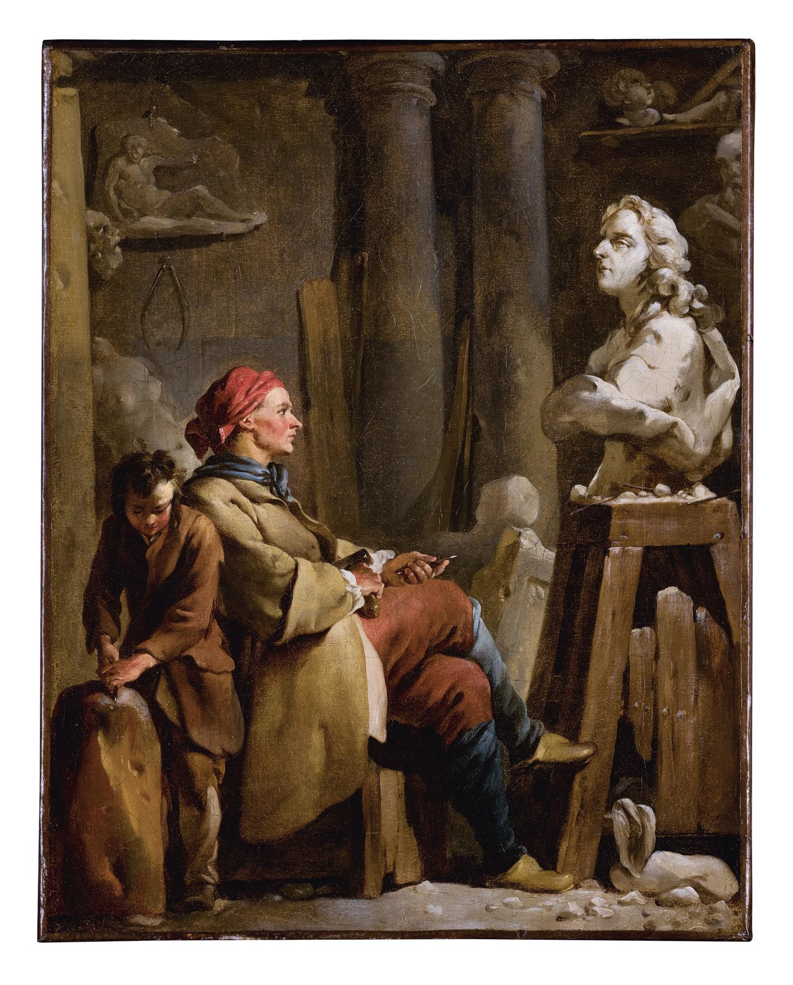 Jean-Baptiste-Marie Pierre - A Sculptor In His Studio