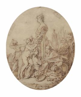 Jean-Baptiste-Marie Pierre - Nymphes ornant un terme