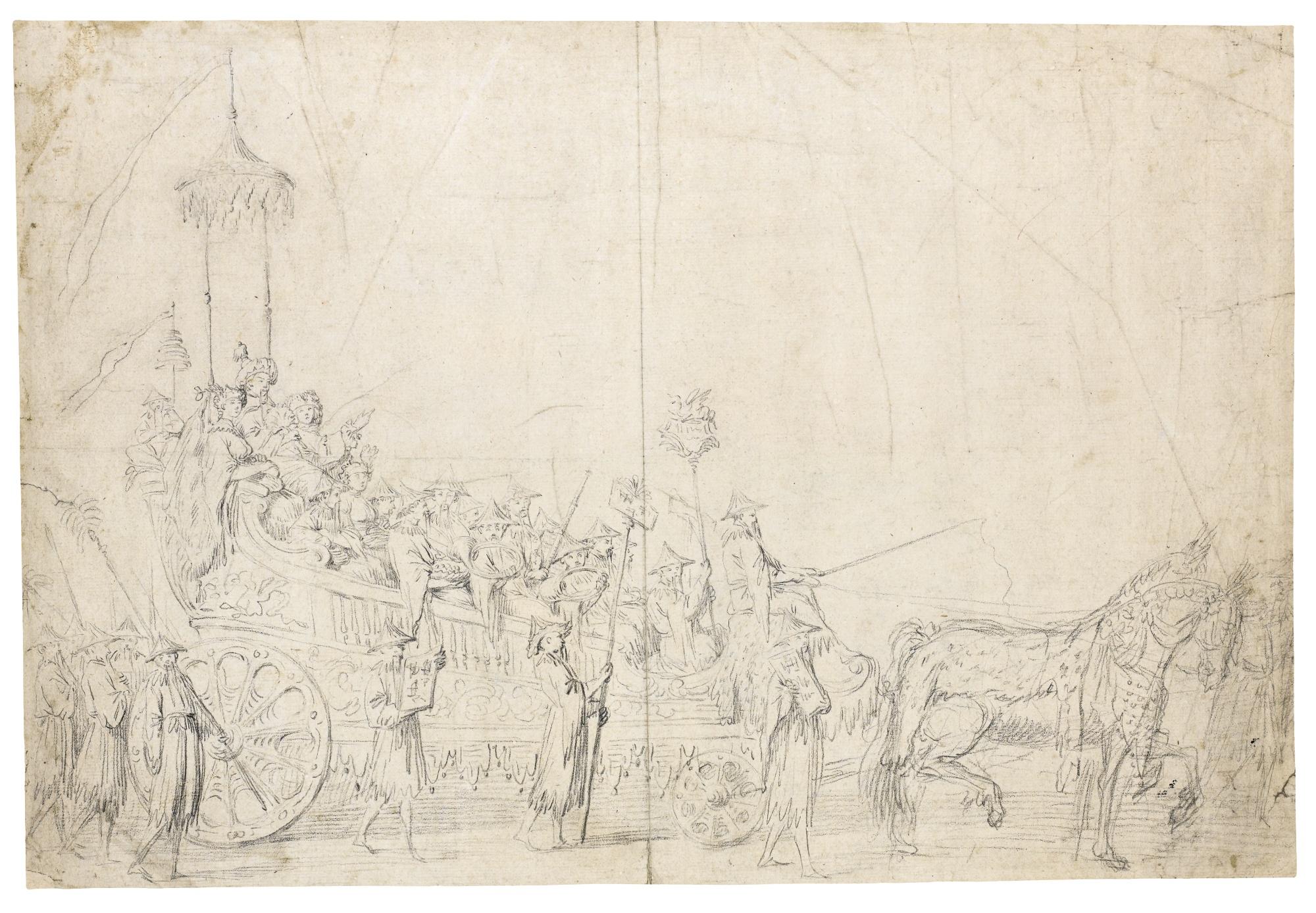 Jean-Baptiste Marie Pierre - The Procession Of The Chinese Masquerade Staged By The French Academy In Rome