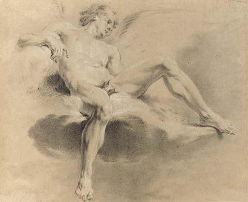 Jean-Baptiste-Marie Pierre - Un Ange Allongé, Tourné Vers la Droite