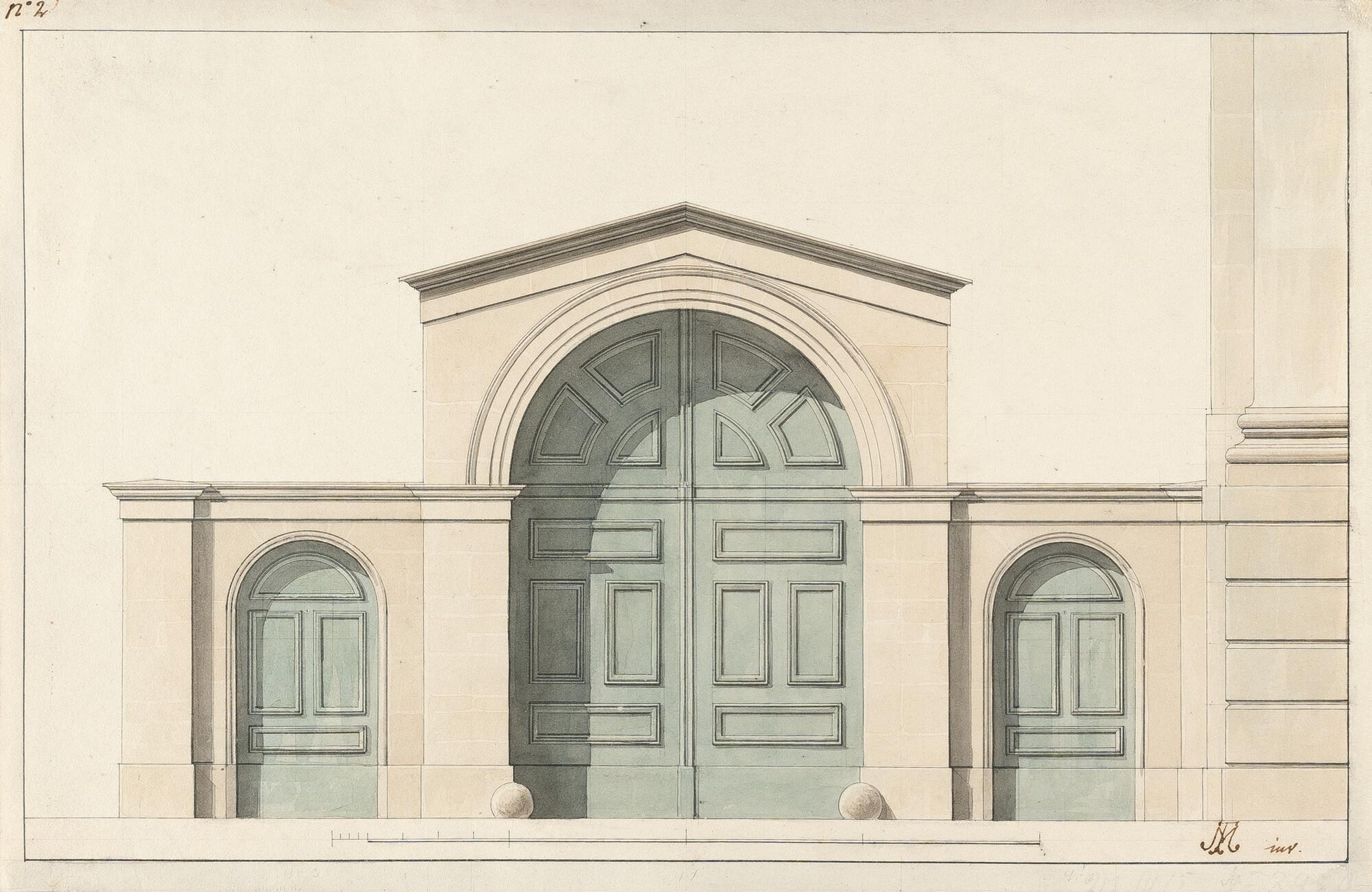 Jean-Baptiste Métivier - 6 Bll.: Deckenentwürfe und ein Aufriss für das Prinz-Carl-Palais in München