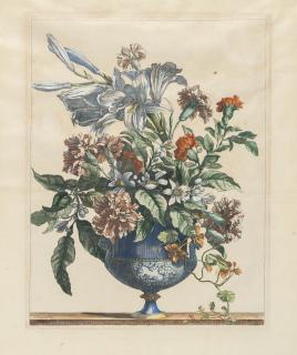 Jean-Baptiste Monnoyer - Blumenbouquet mit Lilien, Nelken und Tulpen in einer Vase