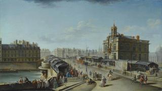 Jean-Baptiste-Nicolas Raguenet - La Fontaine De La Samaritaine Et Le Pont Neuf