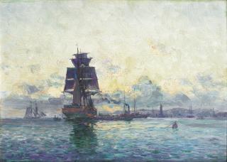 Jean-Baptiste Olive - Navire Dans Le Port De Marseillejean-Baptiste Olive ; A Boat In The Harbour Of Marseille ; Signed Lower Left ; Oil On Panel