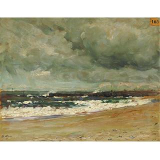 Jean Baptiste Olive - Storm Clouds Over A Jetty