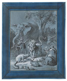 Jean-Baptiste Oudry - Album containing a frontispiece and 138 illustrations for books I to VI of the Fables of Jean de La Fontaine