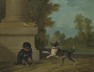 Jean-Baptiste Oudry - Dogs Playing With Birds In A Park