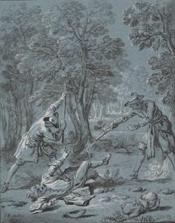 Jean-Baptiste Oudry - Illustration of a fable by Jean de La Fontaine: Jupiter and the passenger